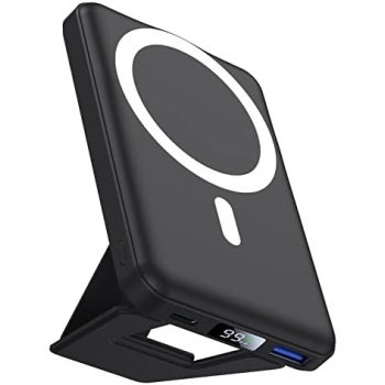 AOGUERBE Magnetic Power Bank, 10000mAh Foldable Wireless Portable Charger
