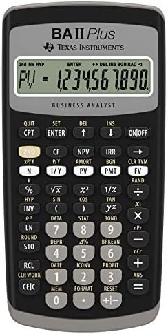 Texas Instruments BA II Plus Financial Calculator, Black Medium