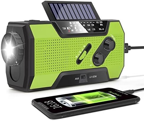 Emergency Crank Weather Radio, AM/FM/NOAA Hand Crank Portable Solar Radio