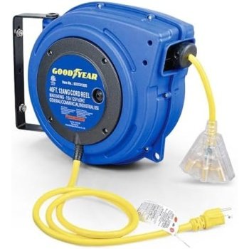 Goodyear Extension Cord Reels (12AWG x 40 FT (SJTOW Cable) w/LED Light-Up Tap)