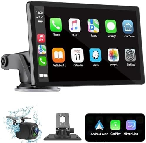Wireless Carplay Screen for Car 7" HD Portable Car Stereo Touchscreen