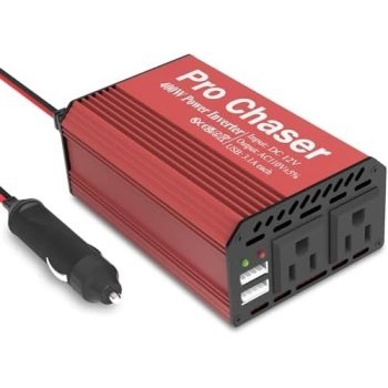 Pro Chaser 400W Power Inverters for Vehicles - DC 12v to AC 110v Car Inverter