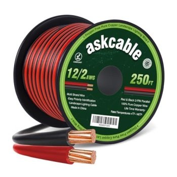 12/2 Low Voltage Landscape Lighting Copper Wire 12 Gauge 250Feet Oxygen-Free