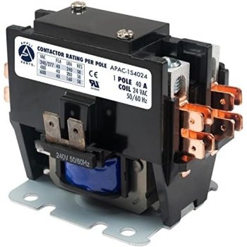 Appli Parts APAC-1S4024 Heavy Duty 1 Pole with Shunt Contactor 40 Amp 24 Volt