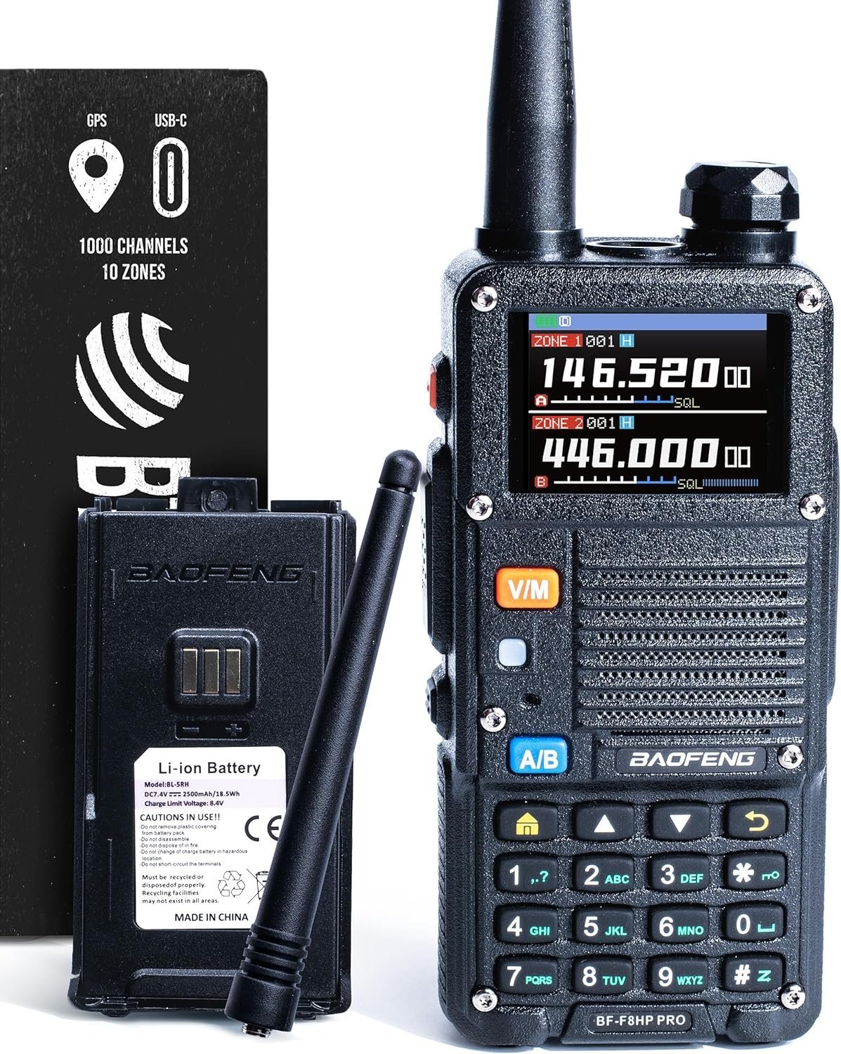 BAOFENG BF-F8HP PRO 10 W Tri-Band Two-Way Radio – UV-5R 7th Gen, 1000 Channels